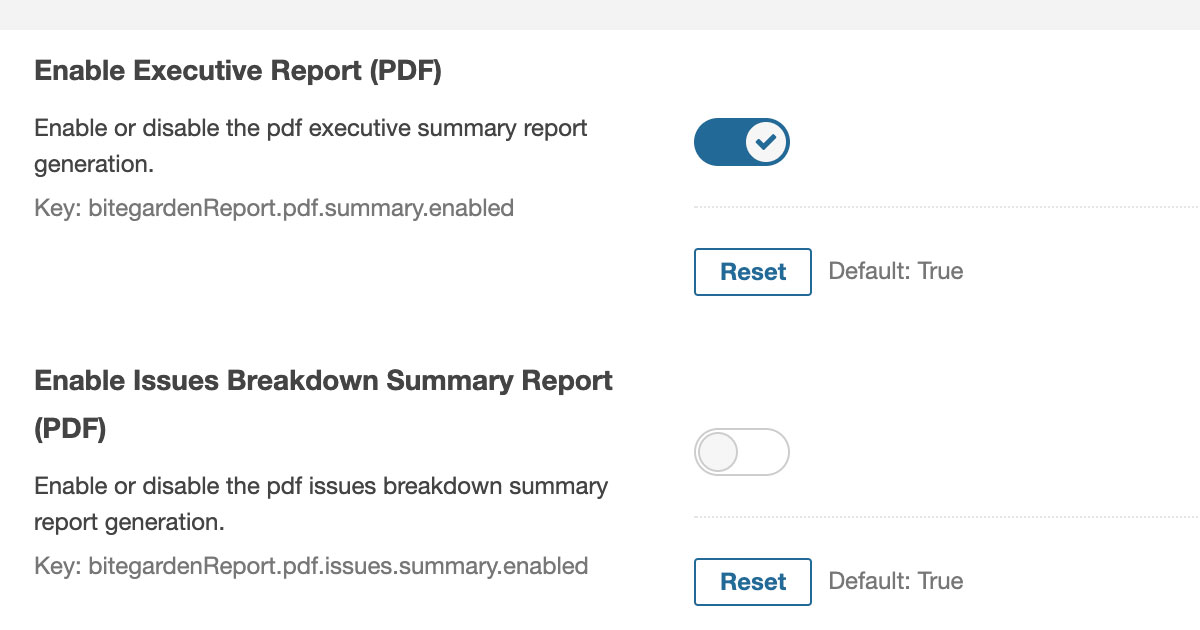 Enable and disable reports cover
