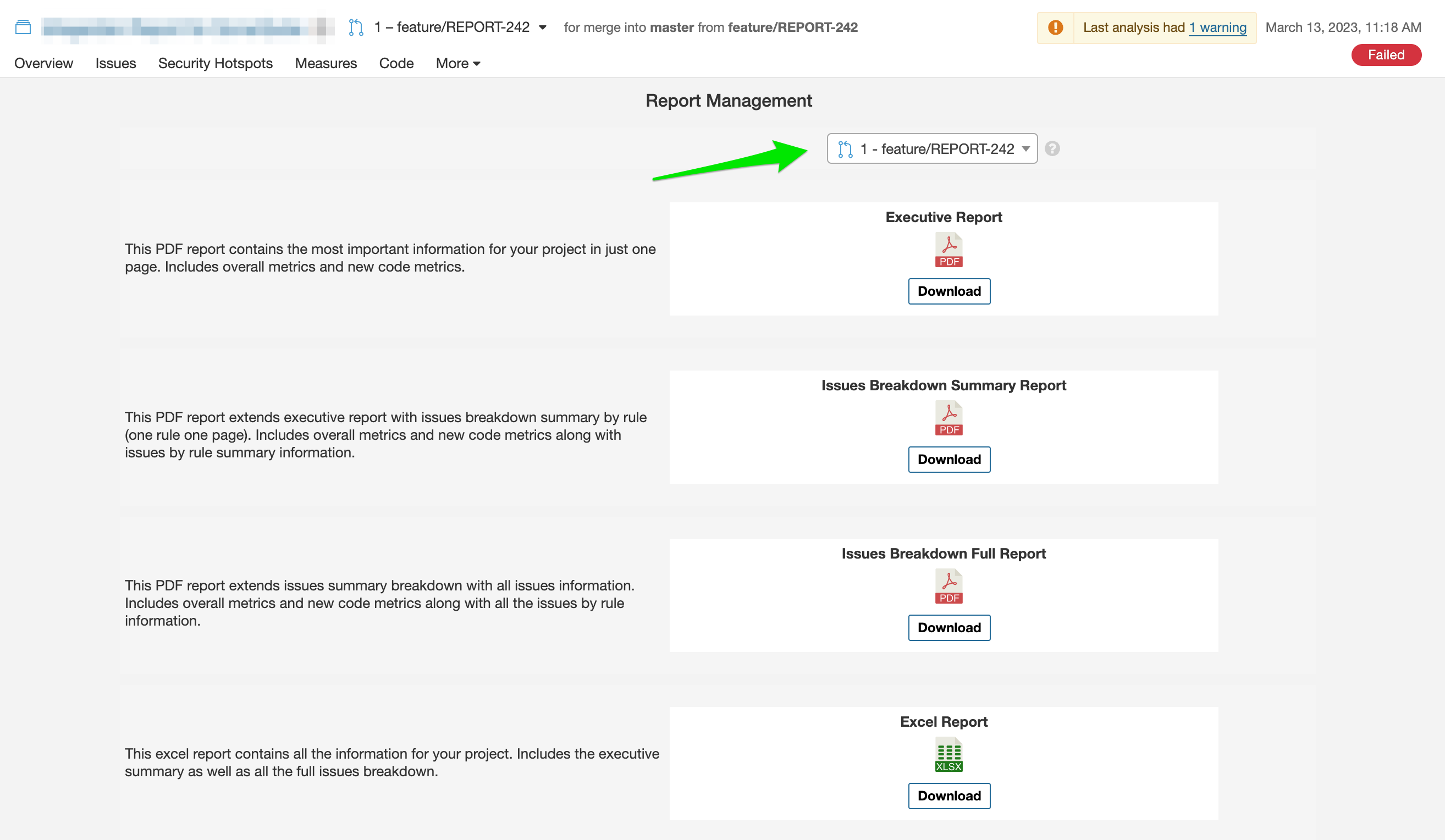 Pull Request select