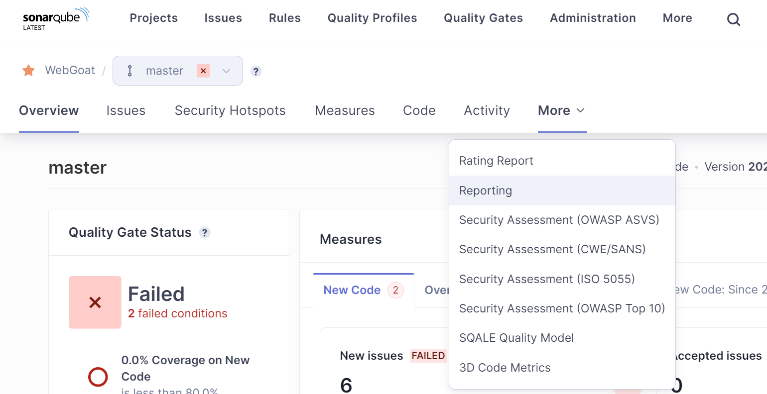 WebGoat SonarQube