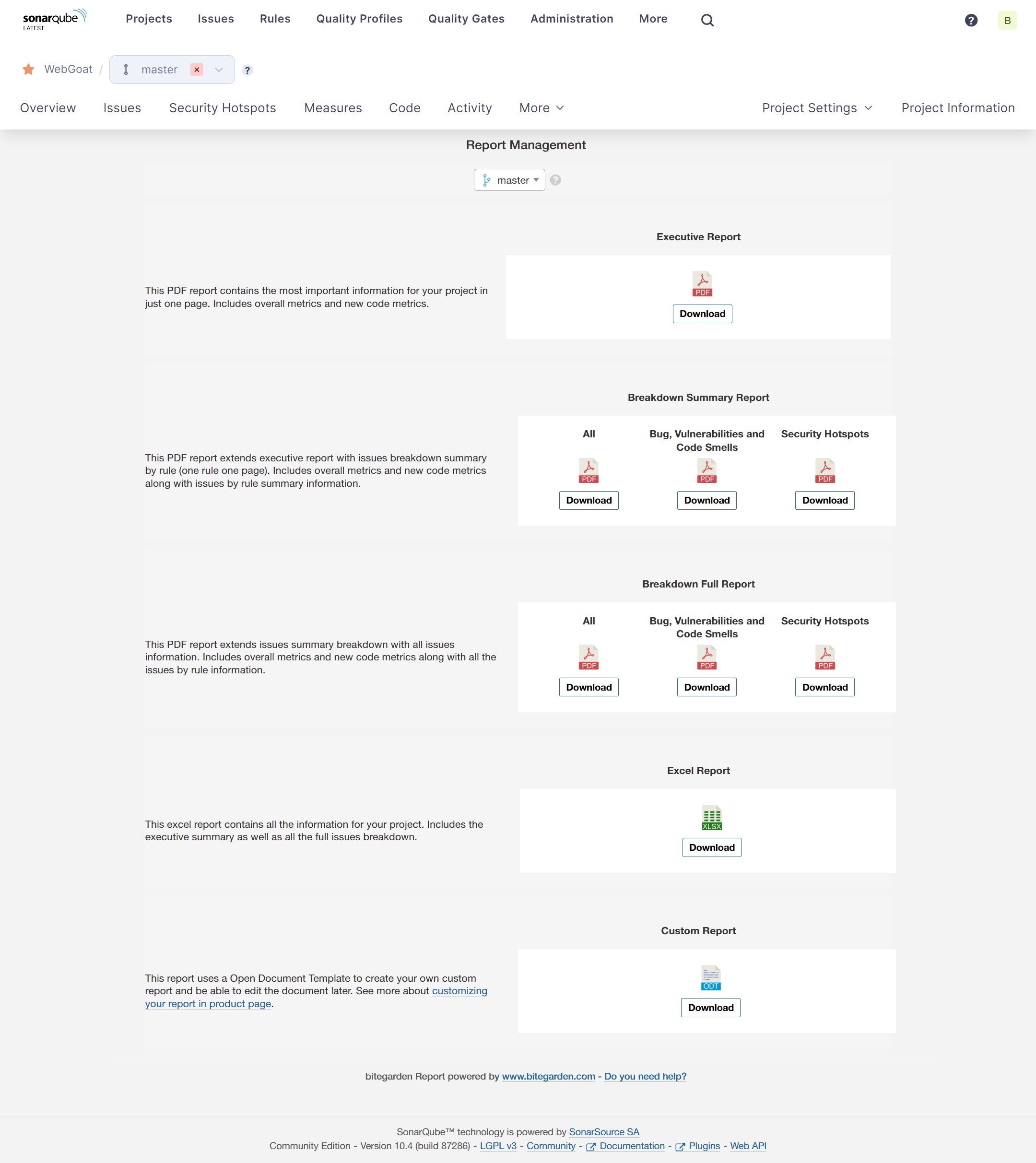 WebGoat SonarQube