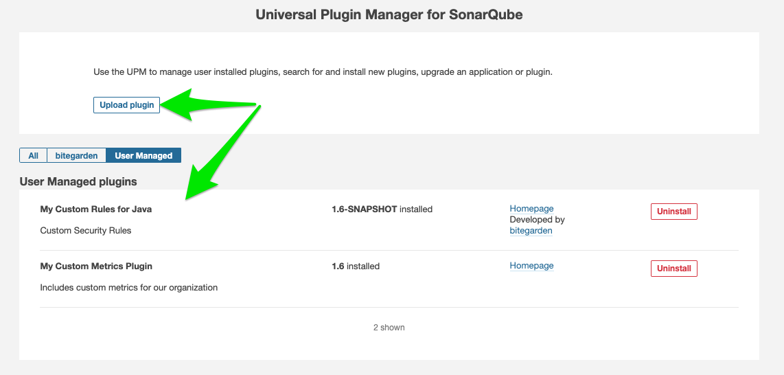 sonarqube upm user managed