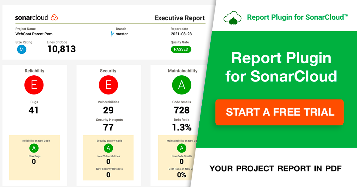 Launch of the new Report Plugin for SonarCloud cover