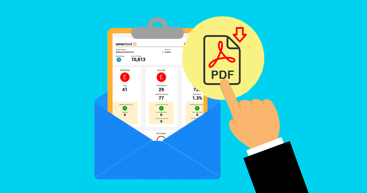 How to download a PDF report from SonarCloud cover